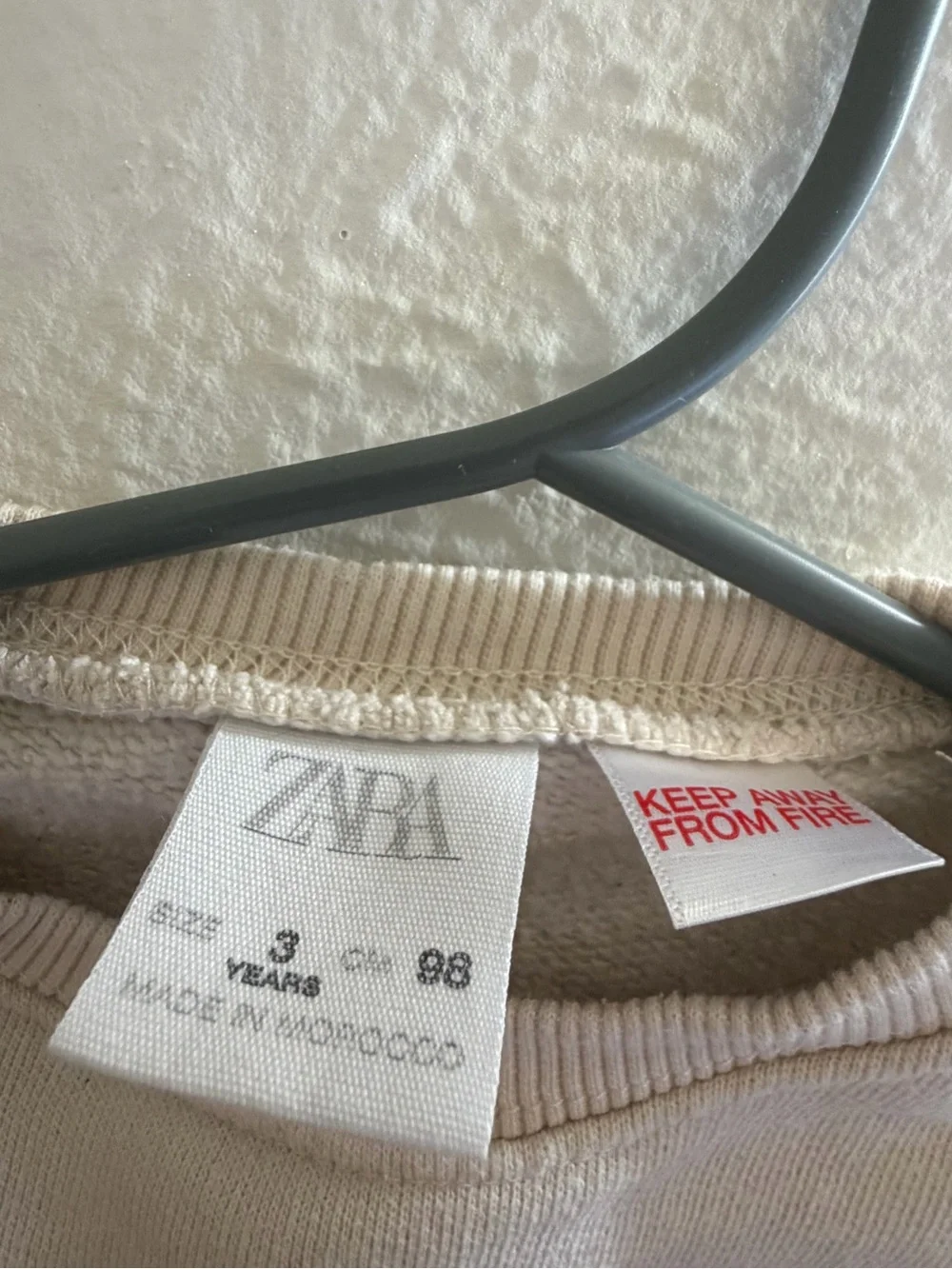 Zara Cream Sweatshirt with Pink & Red Floral Patch